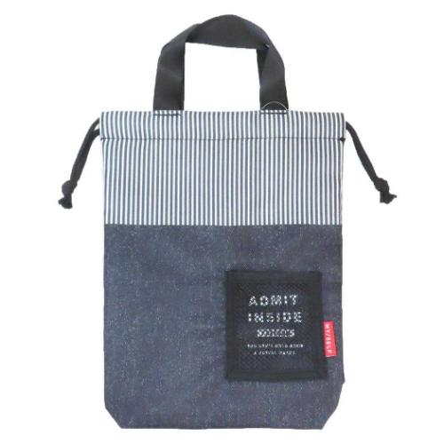 運動靴かばん モノトーン シューズバッグ クーリア アドミッドインサイド ブラックデニム グッズ