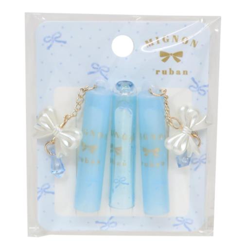 チャーム付き鉛筆キャップ 3本セット 鉛筆カバー リボンステーショナリー クーリア 新学期準備文具