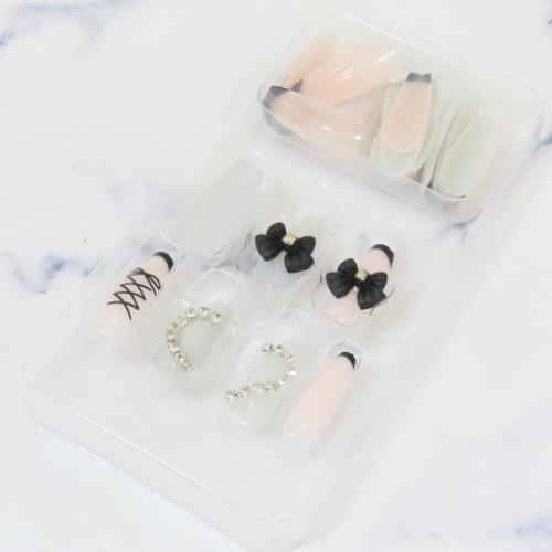 コスメ雑貨 マグネットネイルチップ バレリーナ ジュエルリボン クーリア ネイルアート 付け爪