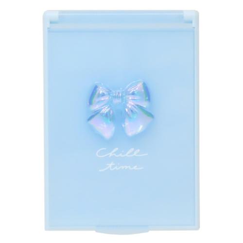 手鏡 リボンコスメ Sサイズミラー オーロラ コスメ雑貨 かわいい