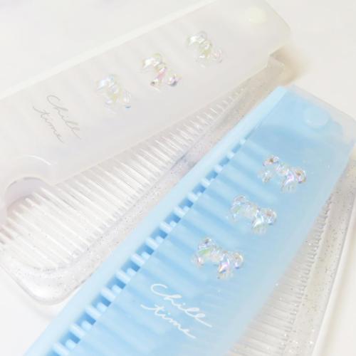 マイナスイオンスリム2WAYコーム リボンコスメ ヘアブラシ クーリア オーロラ グッズ