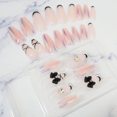 コスメ雑貨 ワンタッチネイルチップ バレリーナ ミラーリボン クーリア 付け爪