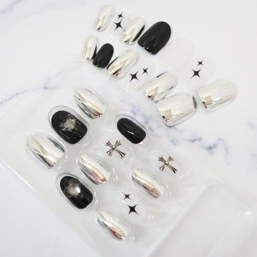 コスメ雑貨 ワンタッチネイルチップ オーバル ミラーシルバー クーリア 付け爪