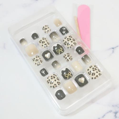 コスメ雑貨 タイルーネイルチップ レオパードキャット クーリア 付け爪 未就学児