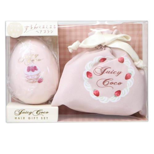 ヘアブラシ＆巾着 ジューシーココ ギフトセット クーリア ホワイト
