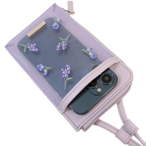 スマホポーチショルダー フロールクレール スマホポーチ クーリア ラベンダーXスミレ