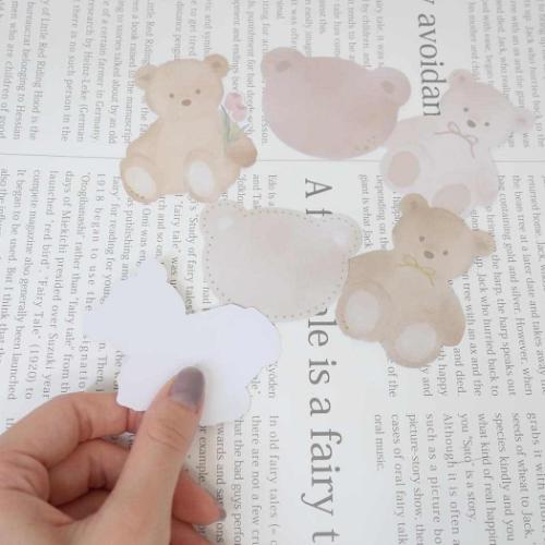 フレークシール ヒトコトステッカー テディベアー クーリア