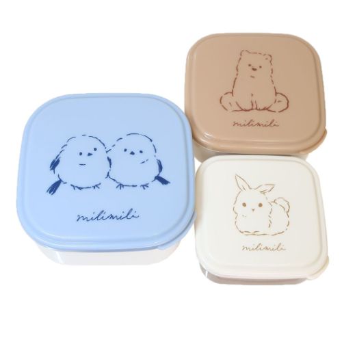 お弁当箱 ミリミリ milimili 抗菌3P入れ子ランチBOX スクエア 3