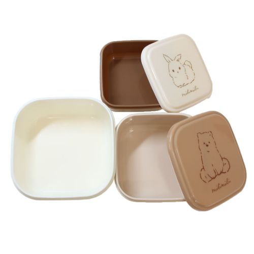 お弁当箱 ミリミリ milimili 抗菌3P入れ子ランチBOX スクエア 3