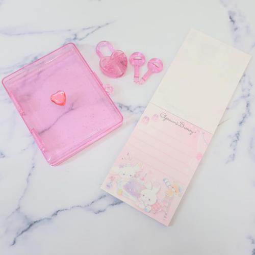 メモ帳 カギ付きケース入りメモ おやすみバニー クーリア