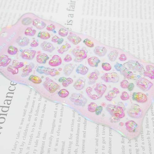 シールシート ボンボンドロップシール オーロラ ももいろボンボン