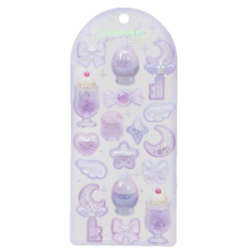 シールシート クリアジェムステッカー パープル クーリア