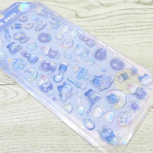 ボンボンドロップシール シャーベット もちもち　らめーる　みずいろ　よるねこ シールシート ボンボンドロップシール シャーベット よるねこボンボン