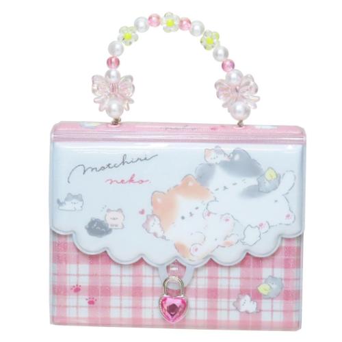 シール帳 カギ付きバッグマイシールバインダー もっちりねこ