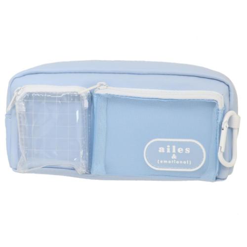 ペンケース Wクリアポケットペンポーチ エールアンドエモーショナル