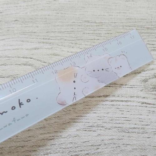17cmスリムストレートスケール まったりもこ 定規 クーリア にゃんこ グッズ