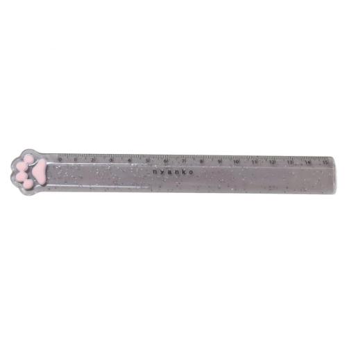 ものさし おててこれくしょん もちもちにゃんこスケール クロ ハチワレ 新学期準備文具