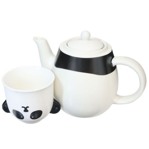 アニマル食器 ティーポット＋ティーカップ ティーフォーワンセット おもしろ雑貨 プレゼント ギフト ぱんだのティーフォーワン サンアート