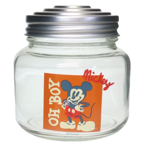 保存容器 レトロ瓶 ミッキーマウス サンアート ディズニー ガラス