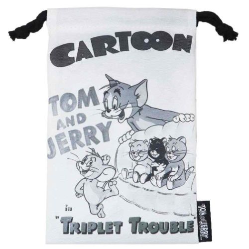 トムとジェリー ポスターアート巾着 巾着袋 モノクロ ワーナーブラザース キャラクター
