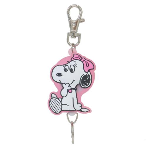 キーリング ラバーリールキーホルダー ピーナッツ スヌーピー ベル