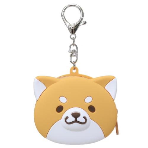 忠犬もちしば キャラクター ミニポーチ シリコンミニポーチ おかか