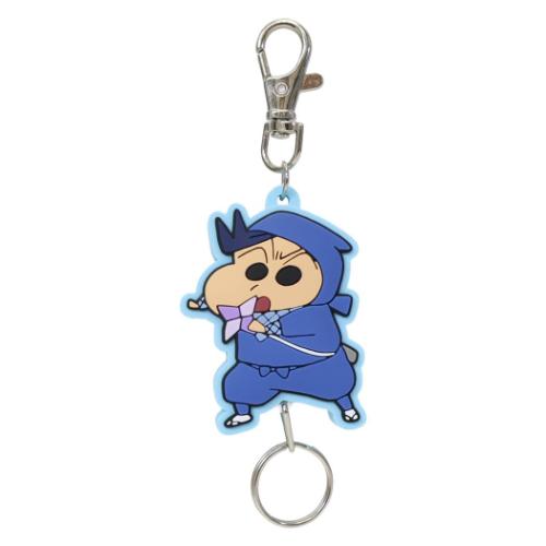 クレヨンしんちゃん 風間くん アニメキャラクター キーリング ラバーリールキーホルダー 忍者