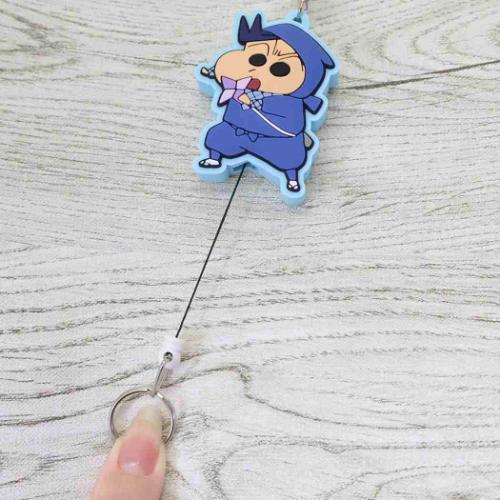 クレヨンしんちゃん 風間くん アニメキャラクター キーリング ラバーリールキーホルダー 忍者