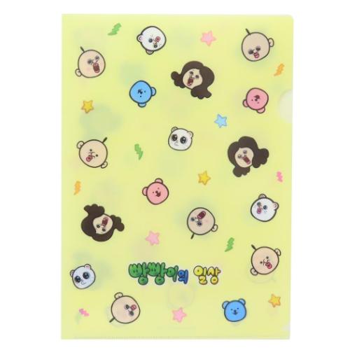 クリアフォルダー A4シングルクリアファイル パンパンくんの日常 チラシ S＆C 新学期準備文具