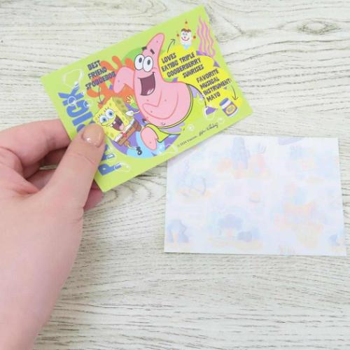スポンジボブ グッズ 手渡し手紙セット キャラクター ダイカットミニレター SB パトリックと花