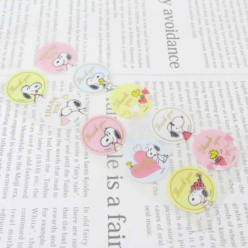 スヌーピー ピーナッツ キャラクター ラッピング シール Thank you S＆C