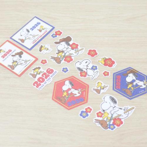 PEANUTS スヌーピー キャラクター シールシート 和紙ステッカー 2026馬