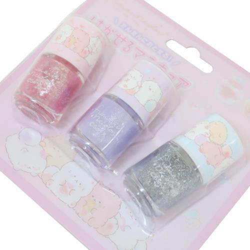 ピールオフネイルアート ふんわりねころん はがせるマニキュア３本セット サンエックス 粧美堂 キッズコスメ