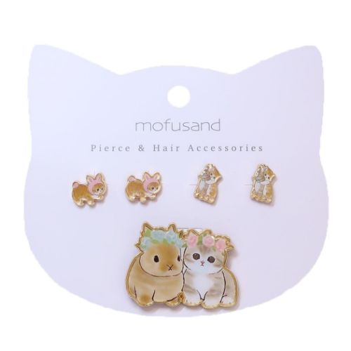 Yahoo! Yahoo!ショッピング(ヤフー ショッピング)モフサンド mofusand キャラクター ピアス MDピアス＆ヘアゴム F