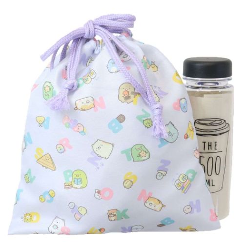 すみっコぐらし サンエックス キャラクター 巾着袋 きんちゃくポーチM 総柄 新入学