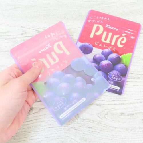 小分けビニール袋 チャック付き袋 6枚入り A7サイズ ピュレグミ グレープ funbox 小物入れ かわいい