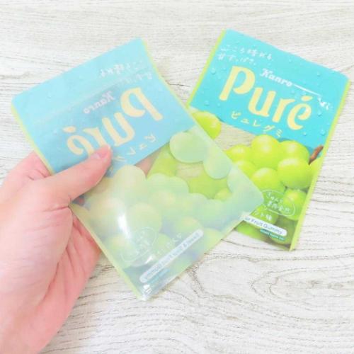 小分けビニール袋 チャック付き袋 6枚入り A7サイズ ピュレグミ マスカット funbox 小物入れ かわいい