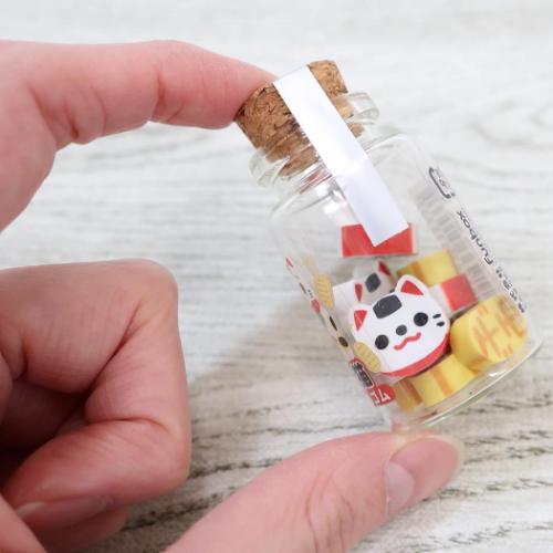 けしごむ 小ビン入りミニ消しゴム 招き猫 funbox 爆買 : キャラクター