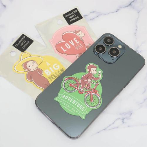 キャラクターステッカー ダイカットシール おさるのジョージ ハート スモールプラネット ダイカットビニールステッカー デコシール 耐水性 絵本キャラクター