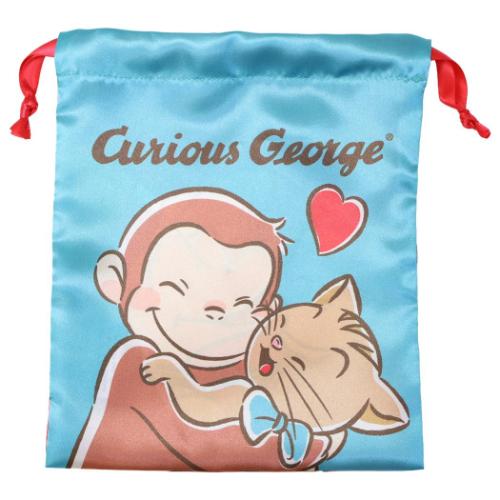 おさるのジョージ リボン巾着 Curious George 巾着袋 絵本キャラクター フレンズ ハート 爆買