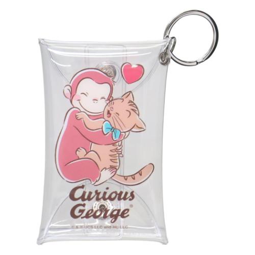 おさるのジョージ グッズ ミニポーチ 絵本キャラクター クリアポーチ フレンズ ハート