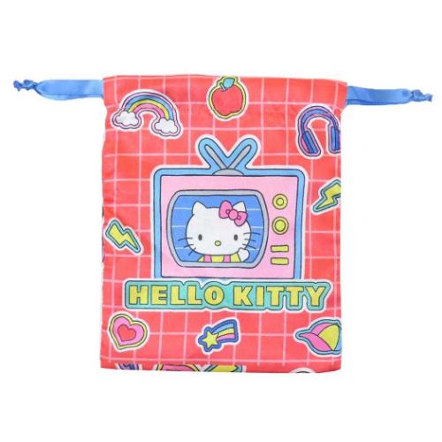 Yahoo! Yahoo!ショッピング(ヤフー ショッピング)ハローキティ キャラクター 巾着袋 リボン巾着 きんちゃくポーチ ステッカーミックス サンリオ
