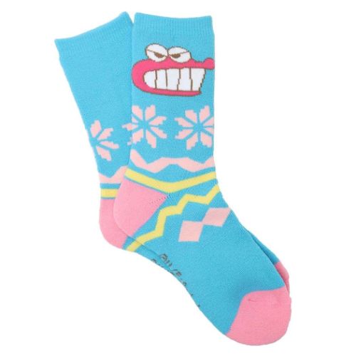 女性用防寒室内靴下 ぽっかぽかルームソックス クレヨンしんちゃん ワニ山さん フェイス スモールプラネット ウォーマー雑貨 アニメキャラクター