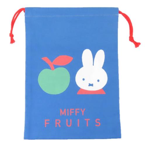 Yahoo! Yahoo!ショッピング(ヤフー ショッピング)ミッフィー きんちゃくポーチ 巾着袋 MIFFY FRUITS りんご ディックブルーナ 絵本キャラクター