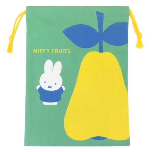 Yahoo! Yahoo!ショッピング(ヤフー ショッピング)ミッフィー 絵本キャラクター 巾着袋 きんちゃくポーチ MIFFY FRUITS 洋梨 ディックブルーナ