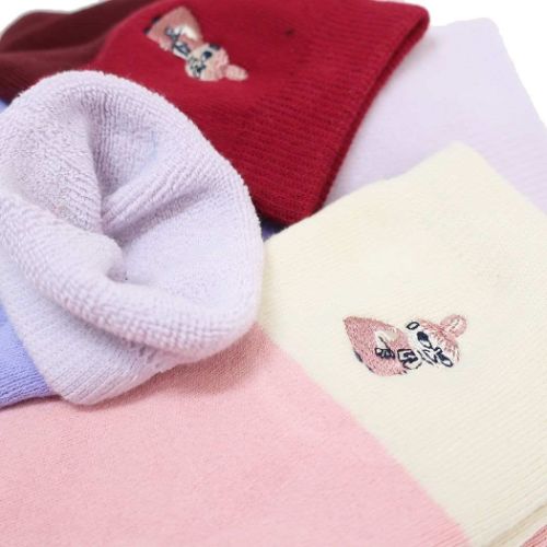 女性用厚手靴下 レディースあったか刺繍パイルソックス ムーミン リトルミイ ちょこんとポーズ スモールプラネット 北欧