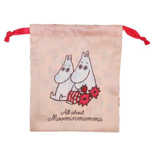 ムーミン リボン巾着 きんちゃくポーチ 巾着袋 All about Moominmamma ベージュ 北欧 キャラクター