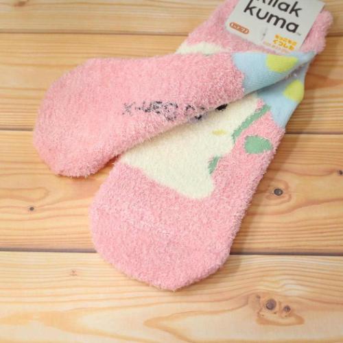 リラックマ サンエックス キャラクター 女性用防寒靴下 もっこもこ靴下