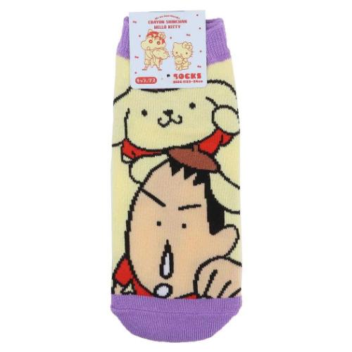 女性用靴下 キャラックス レディースソックス クレヨンしんちゃんxサンリオ ボーちゃん ポムポムプリン スモールプラネット 大人向け