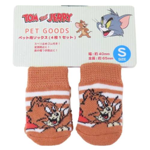 トムとジェリー グッズ 犬用靴下 ワーナーブラザース キャラクター ペットソックス 4枚セット ジェリー
